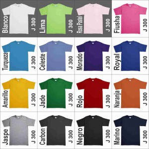 Playera Yazbek Peso Completo Joven J300 Colores